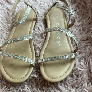 Copper Key Women’s Sandals - Sparkling Silver and Tan
